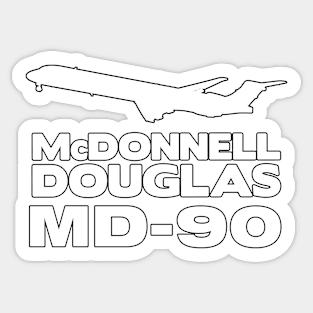 McDonnell Douglas MD-90 Silhouette Print (White) Sticker